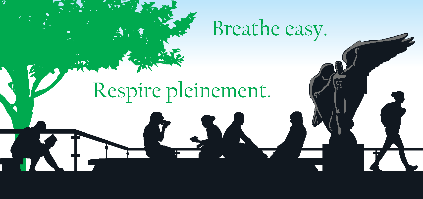 Breathe easy. Respire pleinement campaign image.