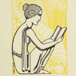 Drawing of a woman reading. Old McGill, 1931.