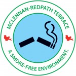 Circular logo for smoke-free terrace