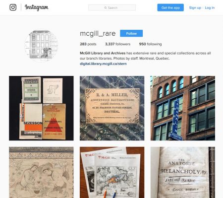 Screenshot of McGill_Rare Instagram page