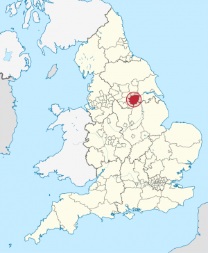 Doncaster’s location within the British Isles. Courtesy of: Wikimedia Commons contributors, "File:Doncaster in England (special marker).svg," Wikimedia Commons, the free media repository, https://commons.wikimedia.org/w/index.php?title=File:Doncaster_in_England_(special_marker).svg&oldid=133200518 
