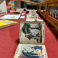 A german Accordion alphabet and phrase book in the Books that Pop Exhibition.