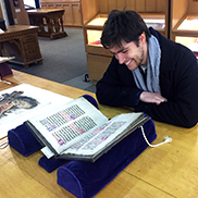 Student reading in Rare Books and Special Collections Reading Room