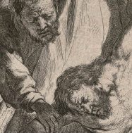 Etching by Rembrandt, The Descent from the Cross, 1633. 52.2 cm x 41 cm. McGill Print Collection, Rare Books and Special Collections, European Folio section.
