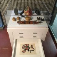 Indigenous Makers Display Cabinet on the 4th Floor of the McLennan Library.