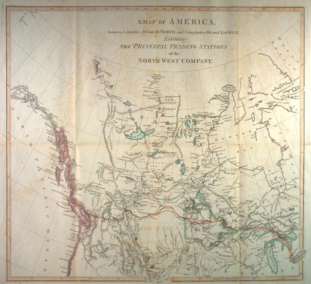 Map Depicting the Principal Trading Stations of the North West Company in 1817.