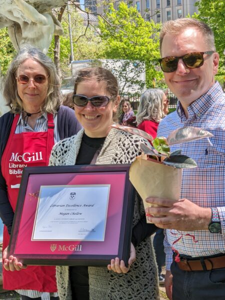 Left to right: Dean Colleen Cook, Megan Chellew and one of Megan's nominators, Joseph Hafner