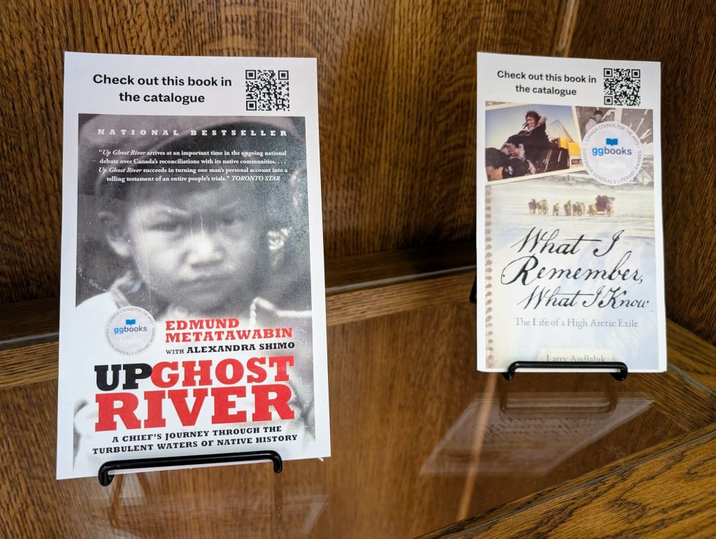 Display books Up Ghost River and What I Remember, What I Know