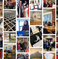 Grid featuring pictures of services, places, collections, people at McGill Libraries