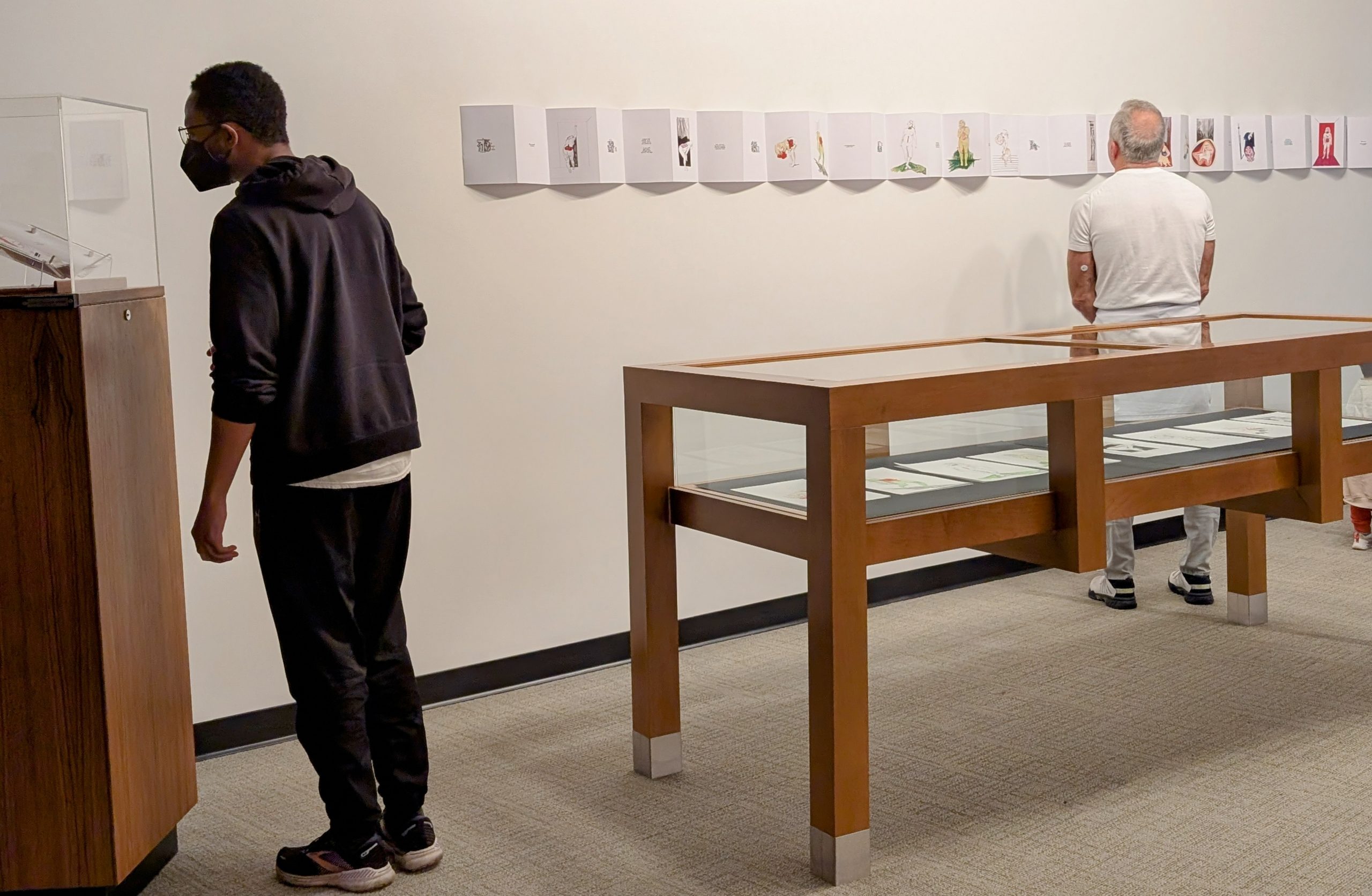 People taking in the exhibit.
