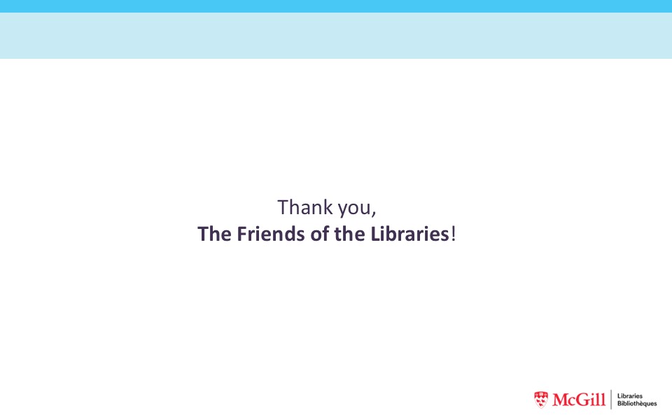 PPT slide thanking the Friends of the Libraries.