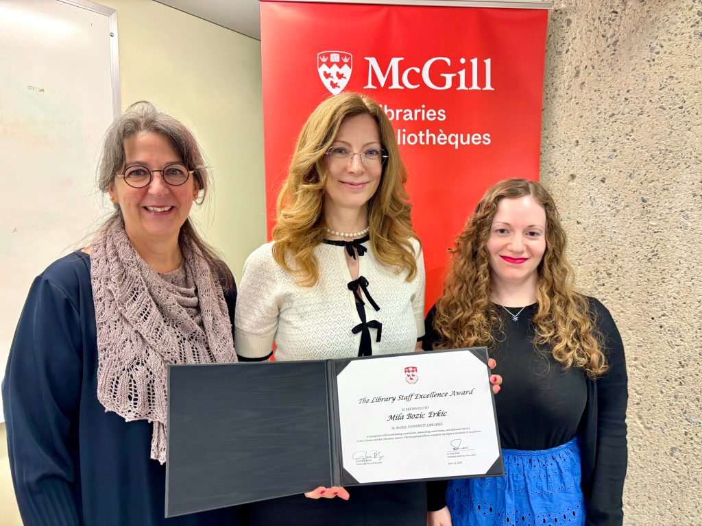 From left to right: Dean Guylaine, Beaudry, Mila Bozic Erkic, and Sandy Hervieux (nominator).