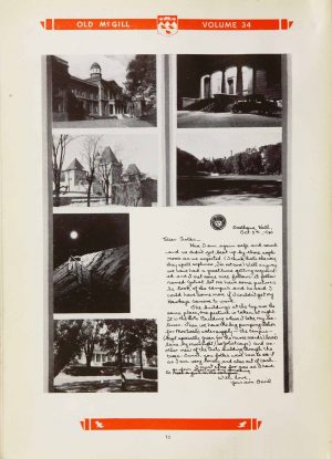 Letter from Orvil (student) to folks back home. Correspondence featured in Old McGill Yearbook 1931.
