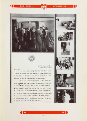 Letter from Orvil (student) to folks back home. Correspondence featured in Old McGill Yearbook 1931.