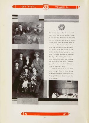 Letter from Orvil (student) to folks back home. Correspondence featured in Old McGill Yearbook 1931.