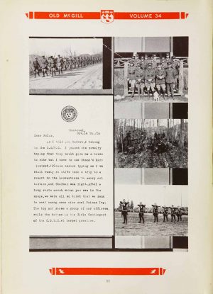 Letter from Orvil (student) to folks back home. Correspondence featured in Old McGill Yearbook 1931.