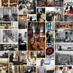 Collage of library photos from different time periods